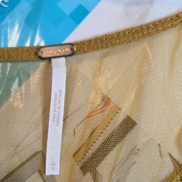 Free People Mustard Lace Blouse - Picture 2 of 5